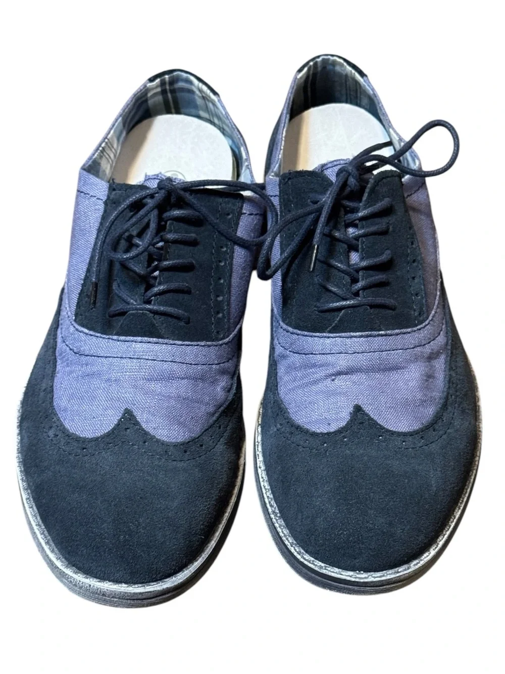 Hey Dude Two-Tone Blue Wingtip Oxfords Lace Up Shoes Mens Size 9